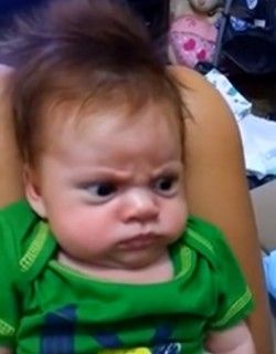 This baby is SO angry (and SO adorable) Grumpy Baby, Angry Baby, Grumpy Face, Nerd Humor, Baby Faces, Baby Smiles, Cute Funny Babies, Funny Videos For Kids