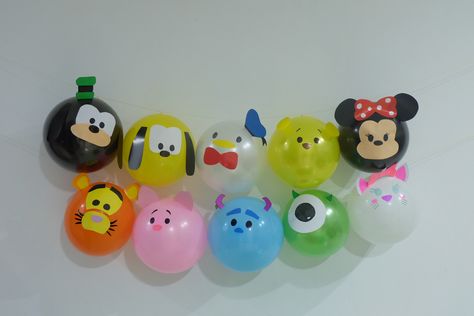 Disney Tsum Tsum Birthday Party Ideas, Tsum Tsum Birthday Party Ideas, The Heart Of Te Fiti, Tsum Tsum Party, Heart Of Te Fiti, Te Fiti, Moana Disney, Moana Party, Balloon Crafts