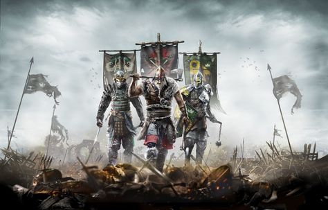 Knights standing near flag illustration #armor #samurai #flags #knight #Ubisoft #Viking For Honor #2K #wallpaper #hdwallpaper #desktop For Honor Samurai, For Honour Game, Honor System, Samurai Wallpaper, Warriors Wallpaper, Hack And Slash, Armadura Medieval, Game Poster, 8k Wallpaper