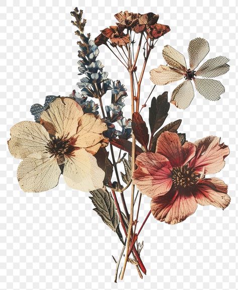 Dried Flowers Png, Plant Png, Retro Paper, Flower Retro, Flowers Png, Paper Illustration, Illustration Painting, Retro Flowers, Dried Flower