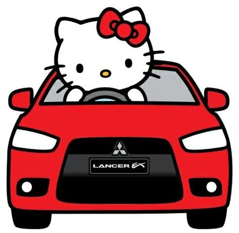 Hello Kitty Car Drawing, Hello Kitty Driving, Hello Kitty Decorations, Hello Kitty Car, Images Hello Kitty, Hello Kitty Videos, Graffiti Wallpaper Iphone, Charmmy Kitty, Hello Kitty Images