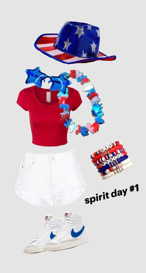 usa spirit day #usa #spirit #fitinspo #outfit #foryou Usa Day Spirit Week, Usa Spirit Day Outfit, Usa Outfits Spirit Week, Usa Day Spirit Week Outfit, Usa Spirit Day, Spirit Day, Spirit Week Outfits, Spirit Week, Usa Outfit