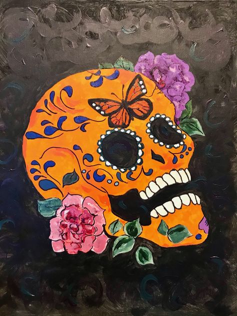 "Dia De Los Muertos" acrylics on canvas board Dia De Los Muertos Canvas Painting Ideas, Paint Inspo, On Canvas, Día De Muertos, Canvas Board, Dia De Muertos, Painting Ideas, Canvas Painting, Paint