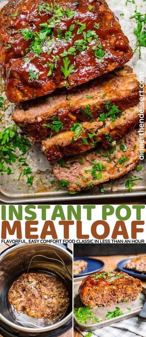 Instant Pot Meatloaf, Beef Recipe Instant Pot, Meatloaf Dinner, Homemade Meatloaf, Healthy Ground Beef, Pot Recipes Easy, Easy Weeknight Dinner, Easy Comfort Food, Instant Pot Dinner Recipes