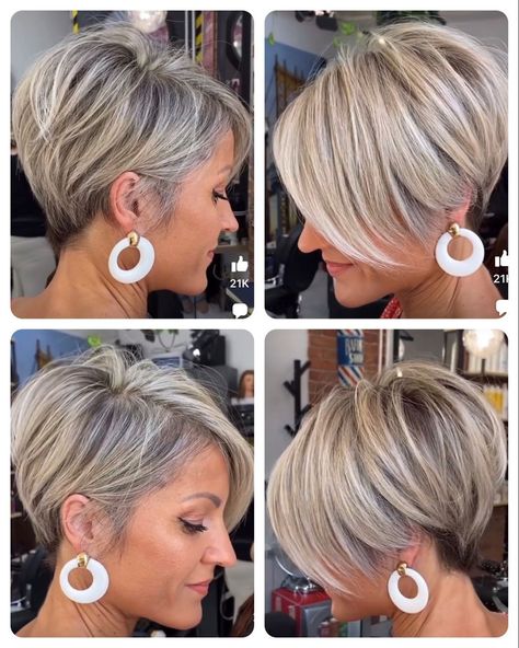 Kort Pixie, Balayage Short, Pixie Bob Haircut, Haircut Short, Pixie Haircut For Thick Hair, Short Hair Trends, Growing Out Short Hair Styles, Messy Short Hair, Caramel Highlights