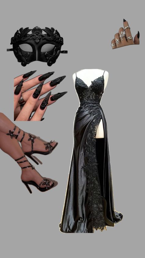 Masquerade Ball Party Outfit, Masquerade Black Women, Masked Ball Outfit Dresses, Vampire Masquerade Ball Aesthetic, Mask Ball Outfit, Masquerade Theme Party Outfit, Black Masquerade Outfit, Masquerade Ball Outfit Women, Masquerade Ball Gowns Elegant With Mask