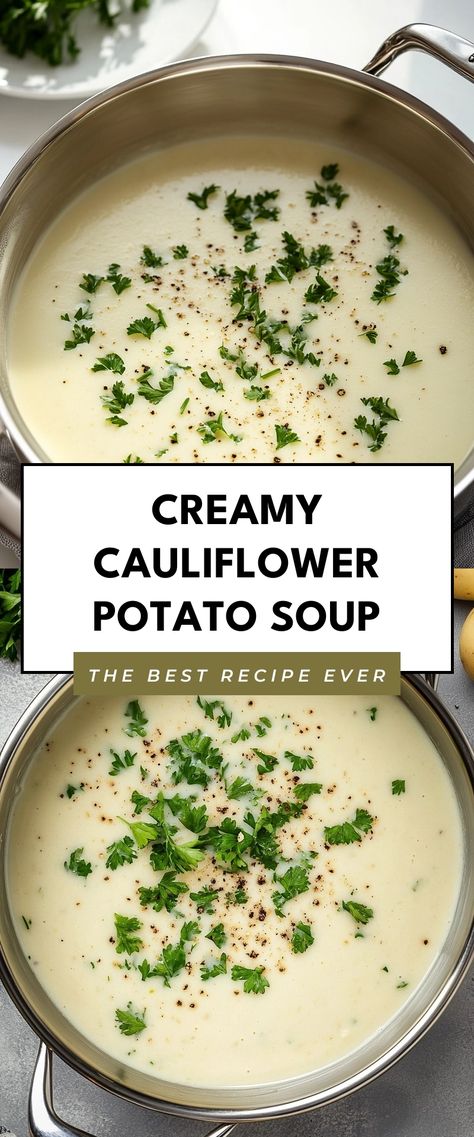 Image for Creamy Cauliflower Potato Soup Antinflammatory Recipes, Cauliflower Potato Soup, Stews Recipes, Soup Lovers, Cauliflower Potatoes, Anti Inflamatory, Cauliflower Soup Recipes, Creamed Leeks, Potato Leek