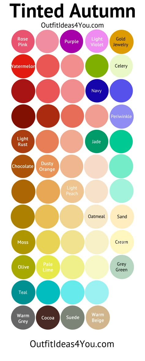 Tinted Autumn Color Palette (Soft Autumn Light) Soft Warm Light Color Palette, Soft Autumn Light Color Palette, Soft Autumn Light, Soft Autumn Medium, Soft Autumn Celebrity Examples, Elemental Colour Soft Autumn, Light Spring Colors, Spring Color Palette, Autumn Lights