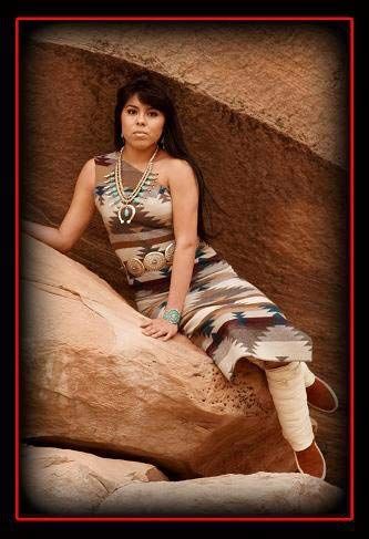 Navajo Native Beauty -with deerskin boot moccasin wraps Navajo Dress, Purple Lizard, Navajo Women, American Indian Girl, Native Women, Native American Dress, Native Designs, Native Wears, Native American Clothing