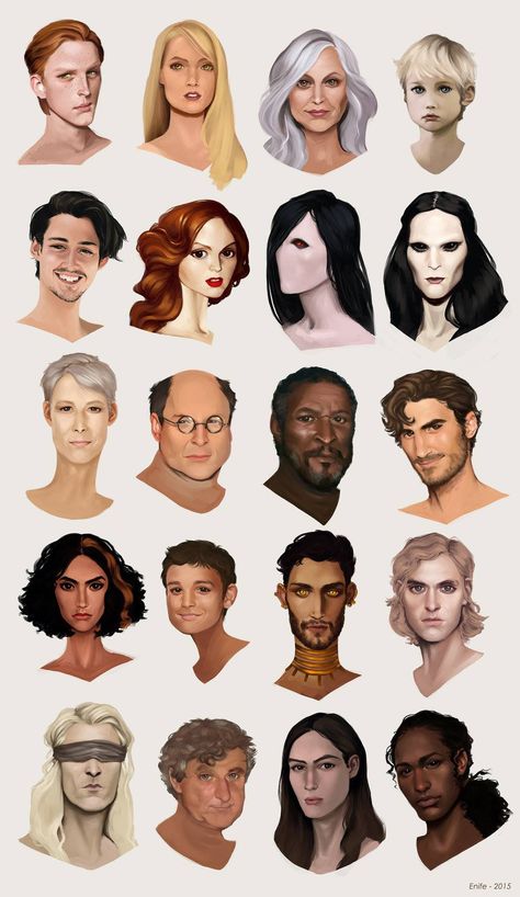 This diverse selection of digital portraits brings Tad Williams' Shadowmarch characters to life. 3d Karakter, Drawing Cartoon Faces, Digital Portraits, 얼굴 그리기, Cartoon Faces, Digital Painting Tutorials, Character Design Animation, Illustration Character Design, How To Draw Hair