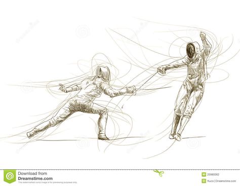 Fencing Sport, Fence Art, Gesture Drawing, Sketch Illustration, Hand Drawing, Image Photography, Pictures To Draw, Fencing, Drawing Reference