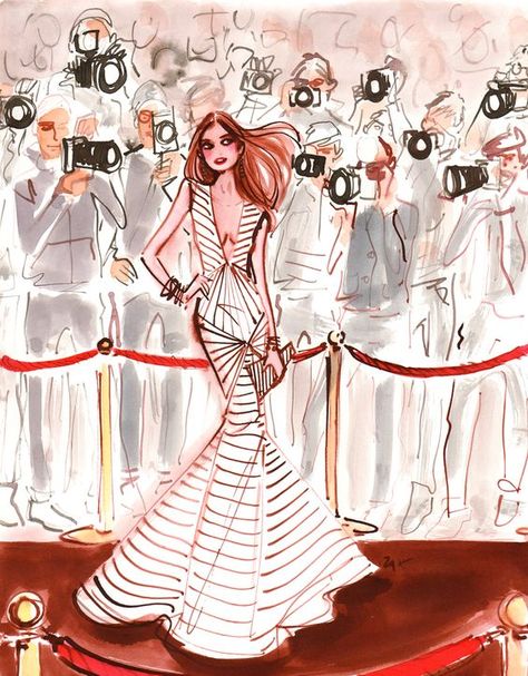 paparazzi Izak Zenou, Lifestyle Illustration, Fashion D, Beauty Illustration, Fashion Illustrator, Illustration Girl, Fashion And Style, Fashion Illustrations, Red Carpet Fashion