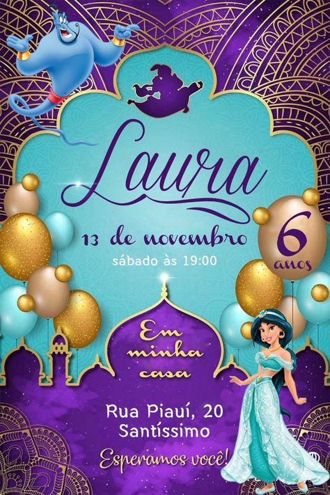 Jasmine Birthday Cake, Jasmine Invitation, Princess Jasmine Party, Arabian Party, Aladdin Birthday Party, Princess Jasmine Birthday Party, Princess Jasmine Birthday, Jasmine Party, Virtual Invitations