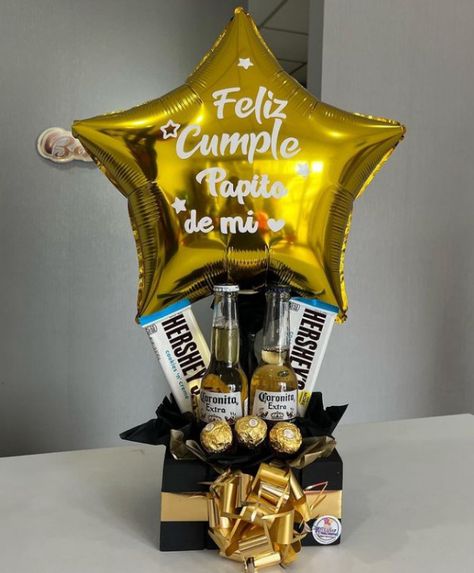 Fathers Day Box Gift Ideas, Fathers Day Balloon Ideas, Ideas Regalo Dia Del Padre, Ideas Dia Del Padre Para Vender, Ideas Para El Dia Del Padre, Diy Father's Day Gift Baskets, Birthday Hacks, Fathers Day Gift Basket, Birthday Background Design