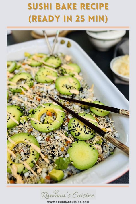 Brunch, Dinner, Lunch, Main Course, Main Dish, Japanese, Gluten Free, Low Lactose Sushi Casserole, Sushi Bake Recipe, Deconstructed Sushi, Easy Delicious Dinner Recipes, Sushi Bake, Ginger Salmon, Baked Avocado, Meals Recipes, Sushi Rice