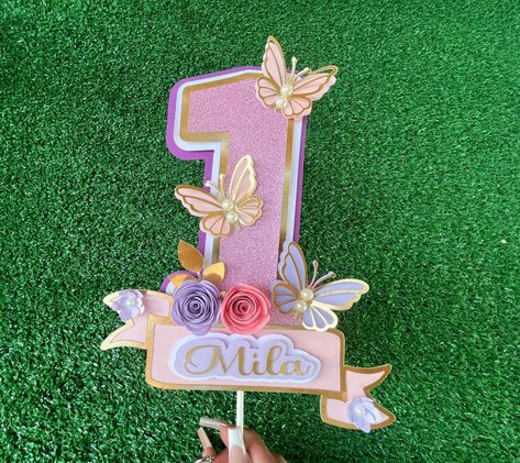 Birthday Party Butterfly Theme, Birthday Party Butterfly, Butterfly Theme Cake, Personalized Birthday Cake, Candy Theme Birthday Party, Butterfly Birthday Cakes, Floral Cake Topper, Butterfly Cake Topper, Flower Cake Toppers