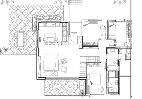 120sqm House, Kibbutz Kfar Hahoresh - Fineshmaker 120sqm Floor Plan, 120sqm House Design, Rectangle House Plans, Retreat House, Architectural Floor Plans, House Construction Plan, House Construction, Construction Plan, Eugene Oregon