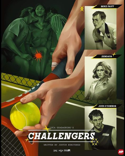 Challengers Movie, Tribute Poster, 2024 Poster, Closer Movie, Tv Covers, The Golden Boy, Film Poster Design, Picture Books Illustration, Beautiful Film