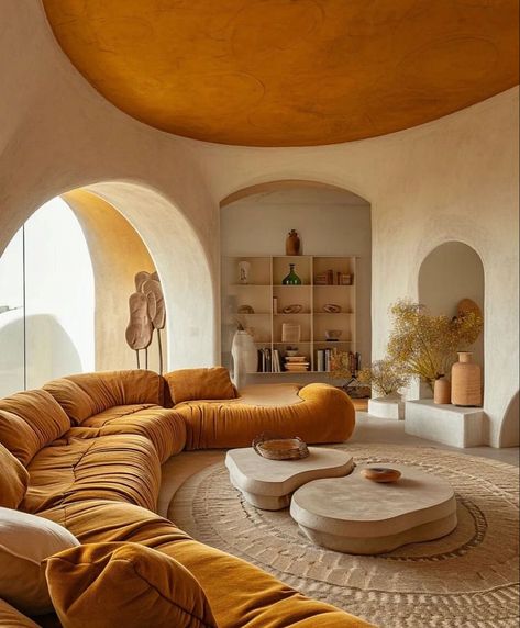 70s Interior Design, Mediterranean Living Room, 70s Interior, Mediterranean Interior, Mediterranean Living, Living Room Styles, Room With Fireplace, Living Room Decor Cozy, Architecture Interiors