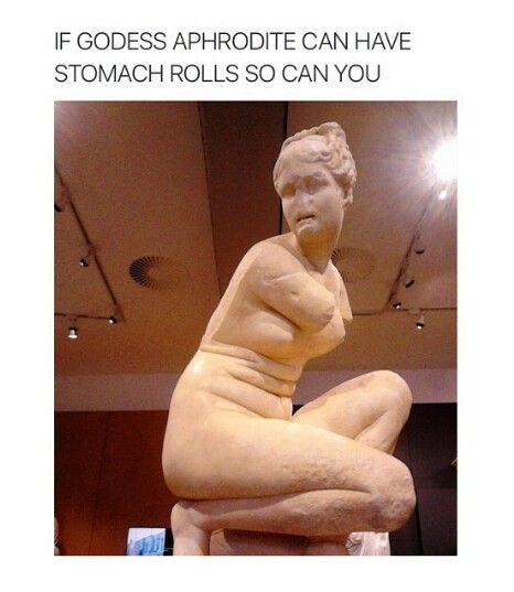 Aphrodite can have stomach rolls so can you Stomach Rolls, Belly Roll, Morning Humor, Memes Humor, Aphrodite, Body Positivity, Make Me Smile, I Laughed, Funny Pictures