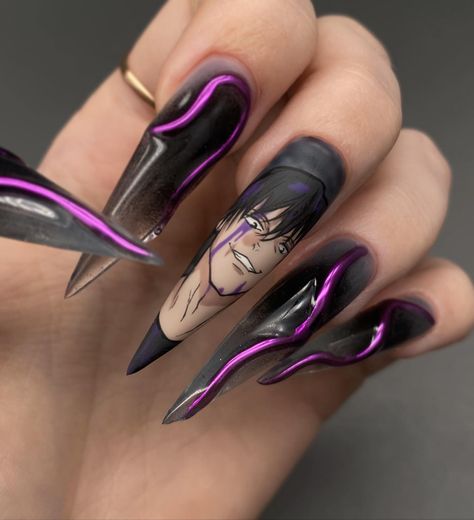 Anime Nails Ideas, Anime Nails, Nails Ideas, Nail Polish, Nails, Anime, Black