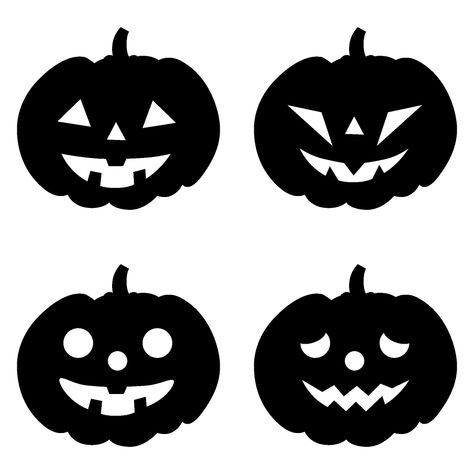 Four kinds of Silhouette pumpkin Download Picture｜illustoon Moldes Halloween, Pumpkin Tattoo, Halloween Decals, Carte Halloween, Cricut Halloween, Halloween Silhouettes, Halloween Vector, Silhouette Clip Art, Halloween Illustration