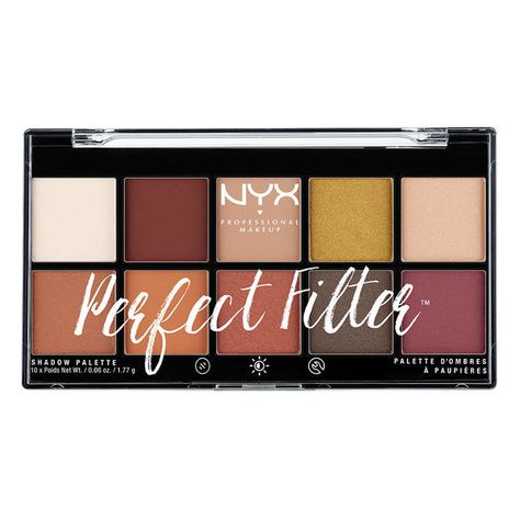 Perfect Filter Shadow Palette Rustic Antique | NYX Cosmetics Cool Toned Eyeshadow Palette, Nyx Eyeshadow, Best Eyeshadow, Smoky Eyes, Eyeshadow Base, Nyx Makeup, Pigment Eyeshadow, Marine Layer, Mac Makeup