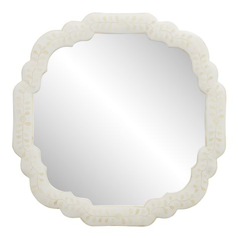 Bedroom Mirror, Bone Inlay, Round Mirror, World Market, Round Mirrors, White Wood, Wall Mirror, Mirror Decor, Favorite Things List