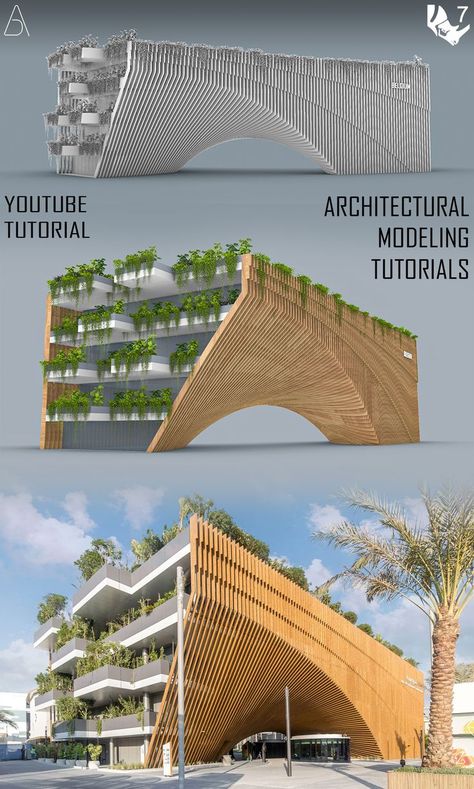 Pavilion modeling tutorial, Rhino architecture, architectural modeling tutorial, facade modeling. Project: Green Arch Belgian Pavilion Expo 2020 Dubai Architects: Assar Architects + Vincent Callebaut Architectures Location: Dubai, UAE Year: 2020 Rhino Architecture, Koshino House, Bridges Architecture, Vincent Callebaut, Green Arch, Expo 2020 Dubai, Floating Architecture, Architecture Design Process, Concept Models Architecture