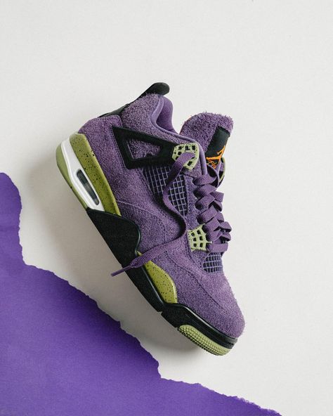 Jordan 4s Outfit, Jordan 4 Off White, Real Jordans, 4s Outfit, Nike Jordan Shoes, Sneaker Website, Jordan 4s, Purple Sneakers, Nike Shoes Jordans