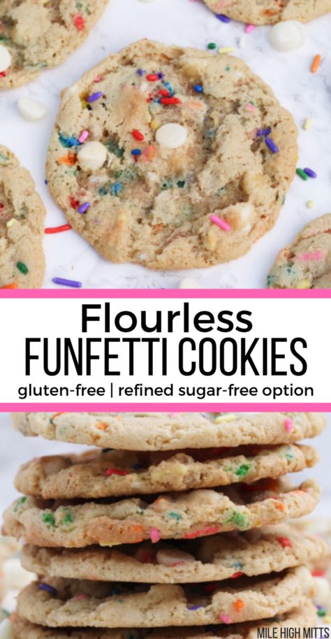 Sugar Free Cookie Recipes, Super Cookies, Flourless Cookies, Cookie Recipes Chewy, Funfetti Cookies, Fun Dessert, Dairy Free Cake, Cookies Gluten Free, Gluten Free Cookie Recipes