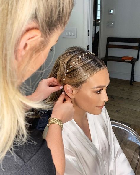 Hairstylist @nikkilee901 used the Jennifer Behr Ines Headband to complete Hilary Duff's wedding day look.  See our new bridal collection at jenniferbehr.com  #bridalinspo Hilary Duff Hair, Bridal Hair Down, Hair Homecoming, Jennifer Behr, Homecoming Hair, Wedding Hair Inspiration, Wedding Hair Down, Bridal Hair And Makeup, Hilary Duff