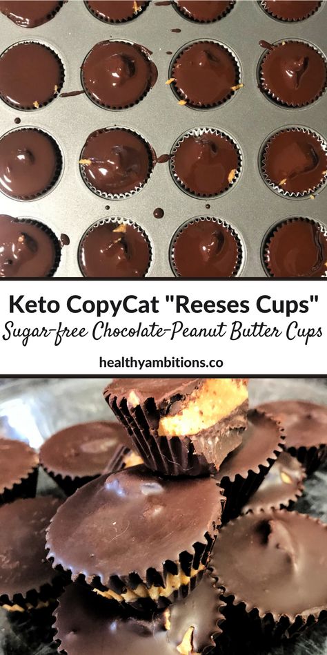 Keto Reeses Bars, Keto Chocolate Peanut Butter Cups, Low Carb Reese Cups, Keto Reeses Peanut Butter Cups, Sugar Free Peanut Butter Cups, Keto Peanut Butter Cups, Almond Butter Brownies, Peanut Butter Cups Recipe, Low Carb Candy