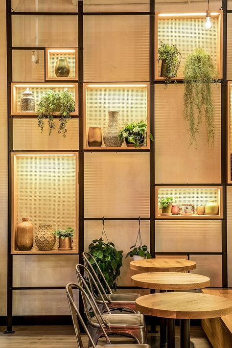 CRÈME Designs Mint Kitchen, an Israeli Fast Casual in West Village Mint Kitchen, Open Kitchen Layouts, Casual Restaurant, Bakery Shop Design, Café Design, Hidden Lighting, Architecture Restaurant, Fast Casual Restaurant, Coffee Shop Interior Design