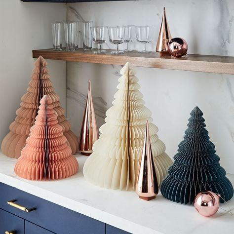 West Elm's Christmas Collection Has Arrived — And It's Freakin' Fabulous Accordion Christmas Tree, West Elm Christmas, Paper Accordion, Advent Calendar Diy, Paper Trees, Alternative Christmas Tree, Traditional Christmas Tree, Paper Christmas Tree, Paper Tree