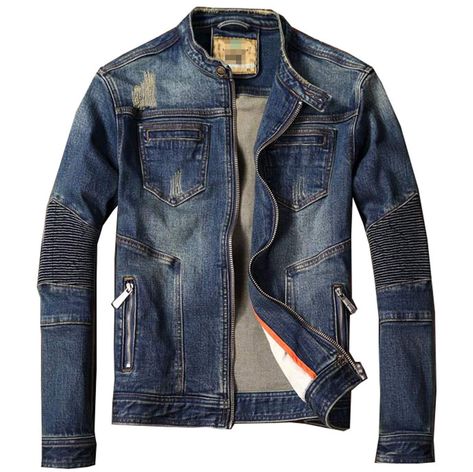 Biker Denim Jacket, Jaket Motor, Biker Denim Jeans, Padi Diving, Jaket Denim, Biker Denim, Overcoat Men, Jeans Coat, Coat Spring