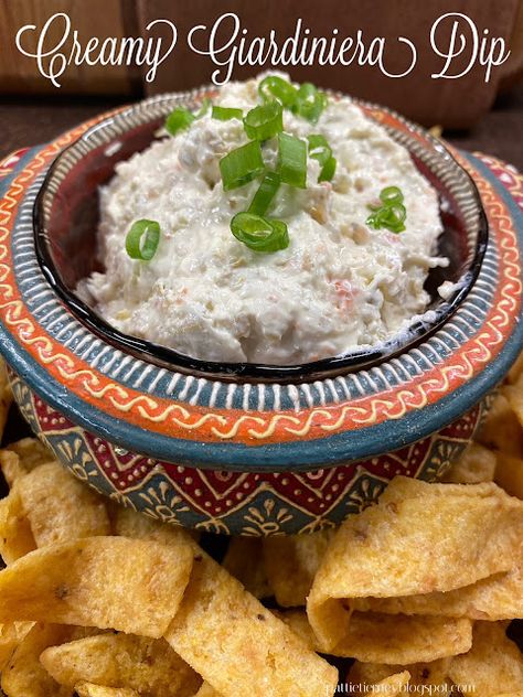 Olla-Podrida: Creamy Giardiniera Dip Creamy Giardiniera Dip, Giardiniera Recipe Dishes, Giardiniera Dip, Grinder Dip, Desert Dips, Giardiniera Recipe, Italian Dip, Pickle Dip, Amazing Appetizers