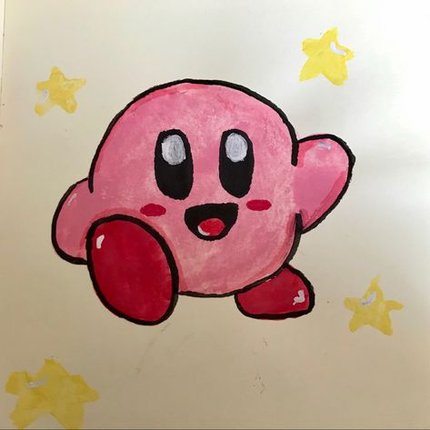 You can repost this one. #kirby #watercolour #watercolor Kirby Drawing, Colour Drawing, Water Colour, Kirby, Watercolor Illustration, Art Stuff, Watercolor Paintings, Drawings, Water