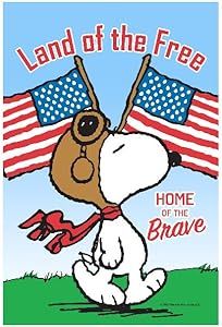 Flagology.com, PEANUTS®, PEANUTS® Snoopy Land of the Free – House Flag 28" x 40", Outdoor Flag, Exclusive Premium Fabric, Officially Licensed PEANUTS®, Patriotic, July 4th Snoopy Tattoo, Snoopy Collectibles, Camp Snoopy, Flag Poles, Snoopy Funny, Snoopy Wallpaper, Snoopy Quotes, Snoopy Pictures, Snoopy Love