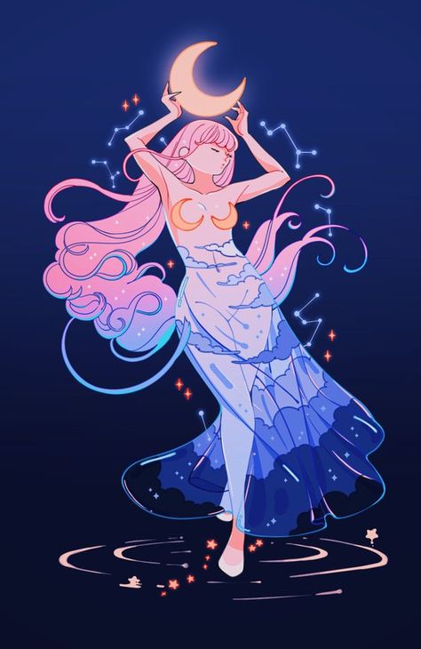 meyo 🌸 on X: "moon maiden " / X Alchemy Art, Peacock Painting, Moon Illustration, Dreamy Art, Art Styles, Cute Wallpaper Backgrounds, Pretty Art, Character Design Inspiration, Beautiful Artwork