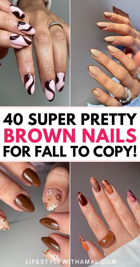 Need brown nail designs for fall season? Look no further! These brown nails are here to steal the show! From brown nails fall acrylic to brown nail designs fall autumn, you'll find all kinds of chocolate and dark brown nails that you'll LOVE! Brown Nail Designs Fall Autumn, Brown Nails Design Coffin, Brown Nails Black Women, Fall Brown Nails, Brown Hands, Brown Nail Designs, Pumpkin Drink, Spice Nails, November Nail Designs