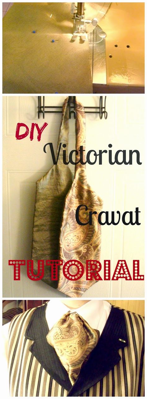 Steam Ingenious: How to Make a Victorian Cravat or Ascot Tie (UPDATED AND IMPROVED) Tutorial Cosplay Crafting, Tie Tutorial, Woven Clothes, Historical Patterns, Future Costume, Historical Sewing, Steampunk Stuff, Steampunk Ideas, Ascot Ties