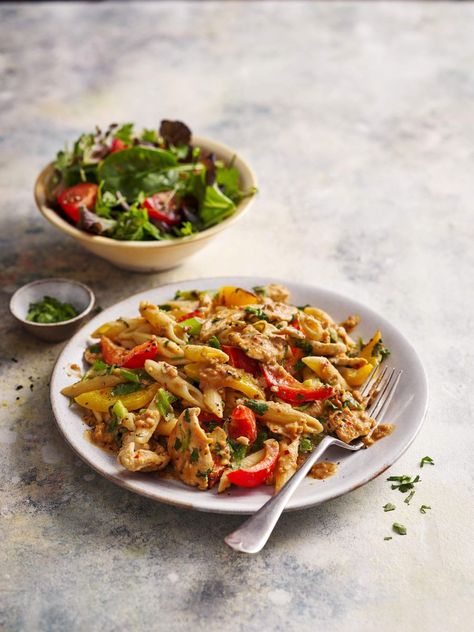 Slimming World's peanut butter pasta! | pasta, peanut butter, chicken meat, recipe, dish | Ready in 20 minutes or less, this stunningly simple Peanut butter chicken pasta recipe will soon become a firm favourite for you and your family ✔❤! Yes... | By Slimming World | Facebook Butter Chicken Pasta, Peanut Butter Pasta, Peanut Butter Chicken, Butter Pasta, Meat Recipe, Pasta Pasta, Chicken Meat, Chicken Pasta Recipes, Meat Chickens