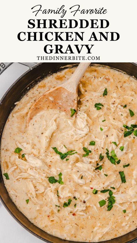 Imagine coming home to this comforting, family favorite Shredded Chicken and Gravy dish that fills your home with the warmth of love and flavors. This recipe combines the perfect balance of juicy, tender chicken with a creamy, mouthwatering gravy that will leave you craving for more. Don't miss out on the ultimate family-friendly dinner that will have everyone asking for seconds! Follow this recipe and prepare to become a Shredded Chicken and Gravy hero! Shredded Chicken In Gravy, Shredded Chicken And Gravy, Use Leftover Chicken, Chicken Gravy Recipe, Chicken And Gravy, Chicken Stock Recipe, Easy Shredded Chicken, Low Calorie Chicken, Make Shredded Chicken