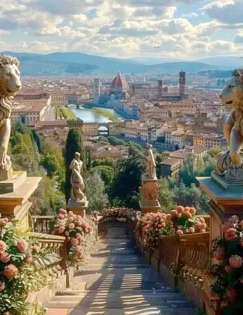 Florence from the Boboli Gardens Florence Boboli Gardens, Italy Florence Photography, The Boboli Gardens, Boboli Gardens Florence, Florence Aesthetic Italy, Florence Countryside, Florence Italy Wallpaper, Florence Garden, Italy Girls Trip