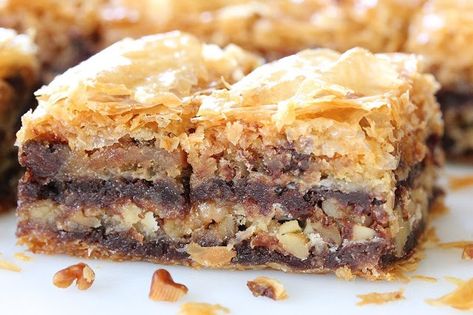 BROWNIE AND THINGS BAKLAVA Filo Dough, Printable Recipes, Baklava Recipe, Kolaci I Torte, Phyllo Dough, Bar Cookies, Köstliche Desserts, Mini Marshmallows, Chocolate Chip Cookie Dough