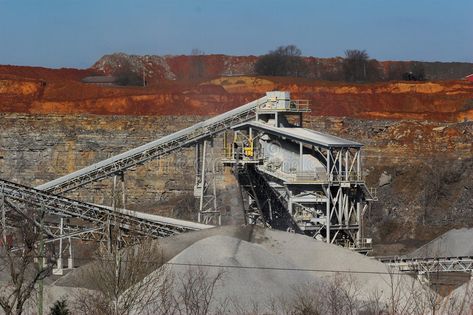 Rock Quarry. Local rock quarry preparing crushed stone for delivery #Sponsored , #Paid, #Ad, #Local, #Rock, #stone, #rock Rock Quarry, Rock Quarries, Crushed Stone, Model Railroad, Royalty Free Stock Photos, Stock Images, Architecture, Stone