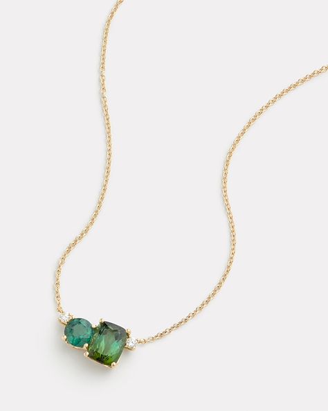 Emerald And Diamond Necklace, Jewelry Product Shots, Necklace With Diamonds, 16 Inch Necklace, Tourmaline Pendant, Jewelry Showcases, Jade Necklace, Tourmaline Necklace, Stone Pendant Necklace