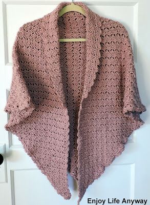 Enjoy Life Anyway: Corner to Corner Crochet Shawl with Scalloped Edge Corner To Corner Shawl, Corner To Corner Crochet Shawl, C2c Shawl, Buttoned Wrap Crochet Pattern, Crossover Wrap Crochet, Crochet Scalloped Edge, Crochet Wrap Pattern, Crochet Cape, Crochet Poncho Free Pattern