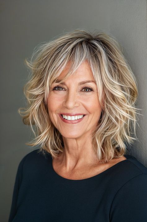 "Elegant Transformations: Gorgeous Hairstyles and Haircuts for Women Over 50. Rediscover Your Radiance! Timeless Looks for Timeless Beauty. Medium Hair Styles For Women, Layered Haircuts For Medium Hair, Chin Length Hair, Messy Short Hair, Shag Hairstyles, Hair Affair, Haircuts For Medium Hair, Penteado Cabelo Curto, Haircuts For Fine Hair